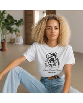 Camisa Tshirt Católica Bordada Família Nazaré Rogai Por Nós
