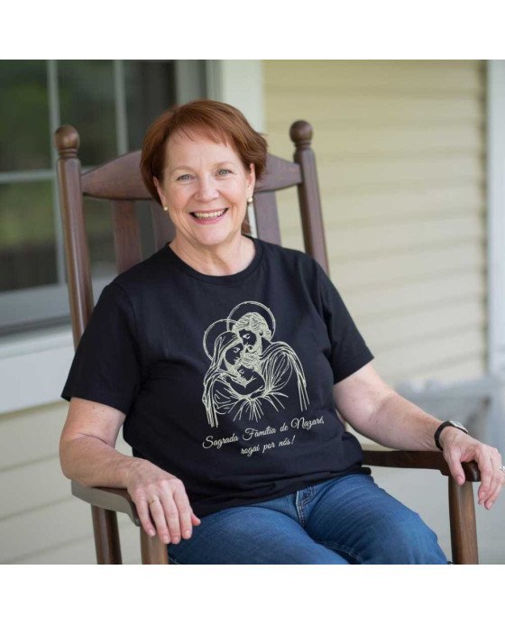 Camisa Tshirt Católica Bordada Família Nazaré Rogai Por Nós