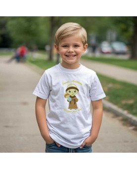 Camisa Bordada Menino Infantil Santo Antonio em Desenho