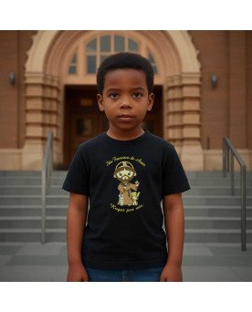 Camisa Católica Infantil Bordada Menino São Francisco Assis