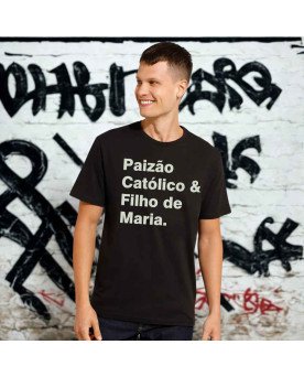 Camisa Moda Tshirt Bordada Paizão Católico & Filho de Maria
