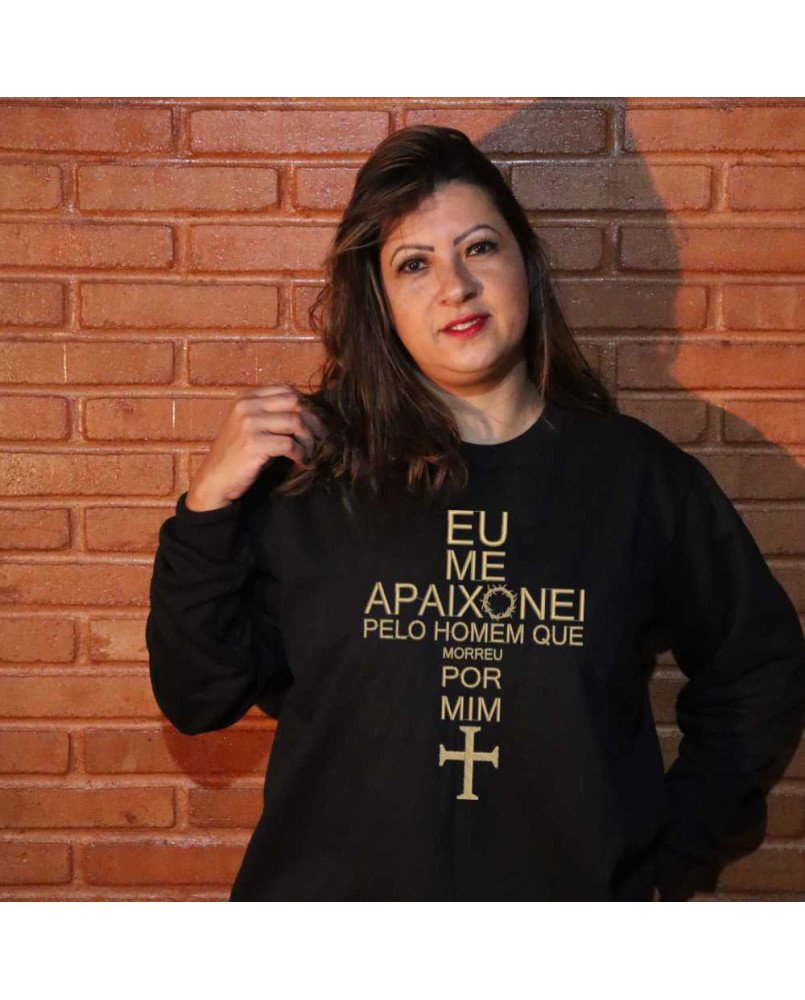 Moletom Blusa Algodão Frio Religioso Cristão Eu Me Apaixonei Moletom Blusa Algodão Frio Religioso Cristão Eu Me Apaixonei