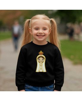 Moletom Blusa Frio Infantil Bordado Nossa Senhora de Fátima