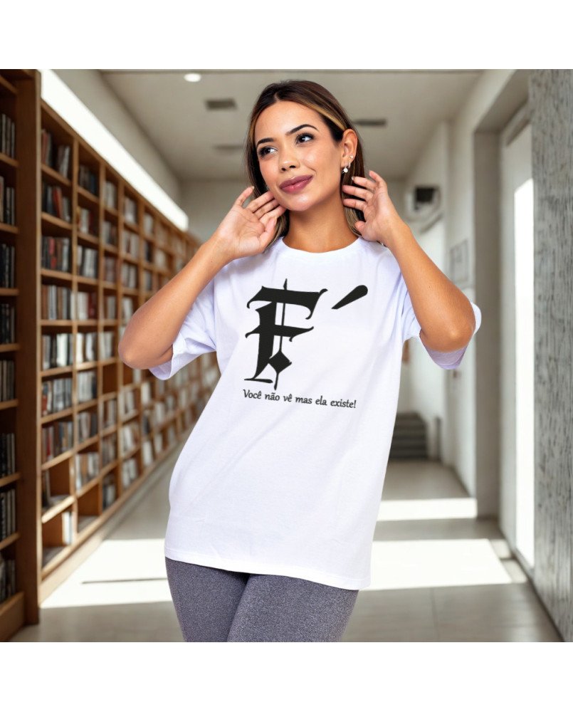 Camisa Blusa de Malha Algodão Tshirt Feminina Bordada Fé Camisa Blusa de Malha Algodão Tshirt Feminina Bordada Fé