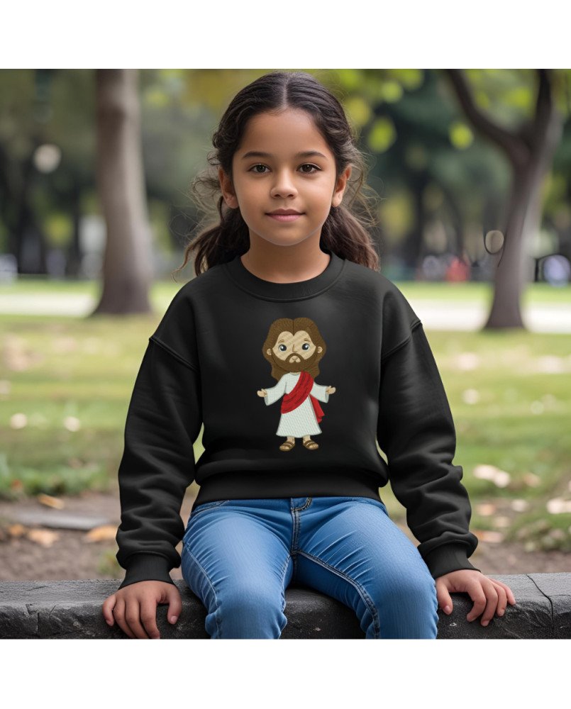 Moletom Infantil Confortável Flanelado Bordado Jesus Cristo Moletom Infantil Confortável Flanelado Bordado Jesus Cristo