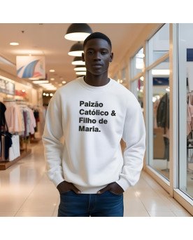 Moletom Moda Cristã Bordada Paizão Católico & Filho de Maria