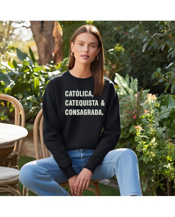Moletom Blusa de Frio Moda Católica Catequista e Consagrada