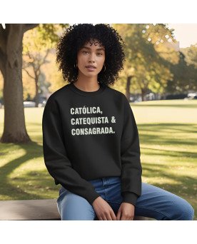 Moletom Blusa de Frio Moda Católica Catequista e Consagrada