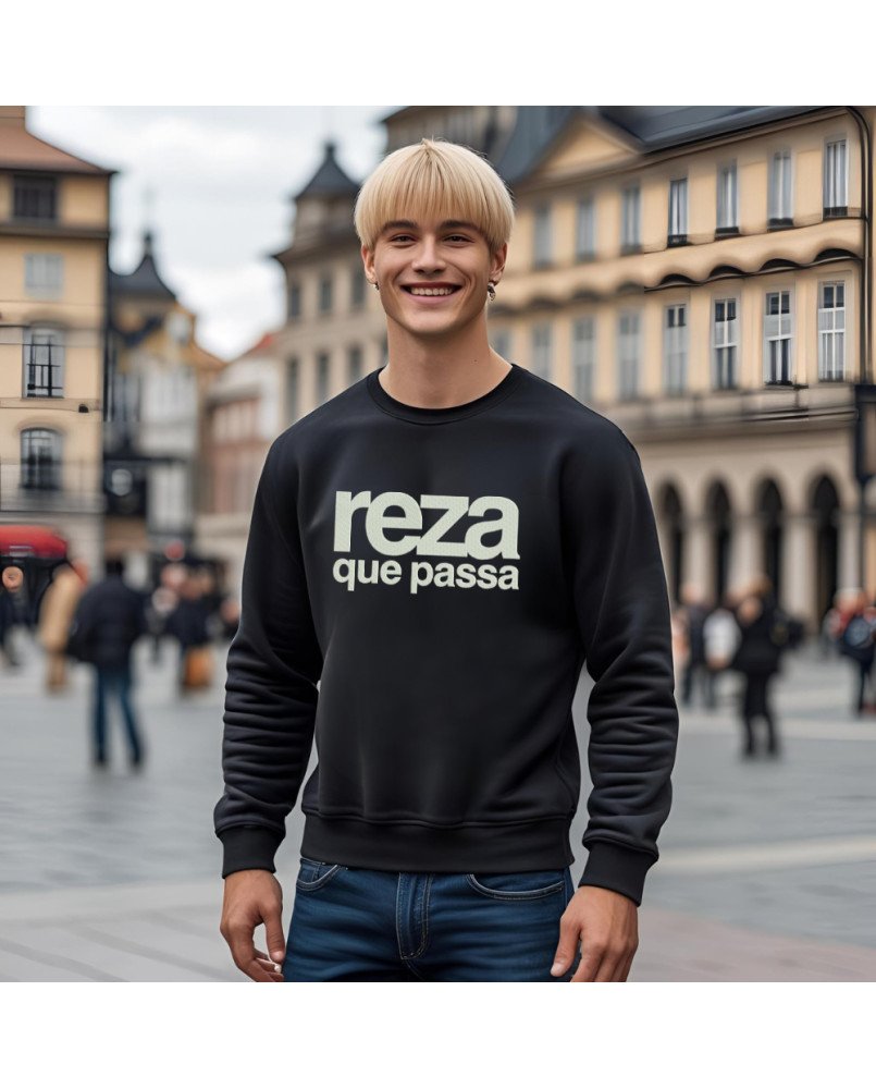 Moletom Casaco Bordado Moda Cristã Católica Reza que Passa Moletom Casaco Bordado Moda Cristã Católica Reza que Passa