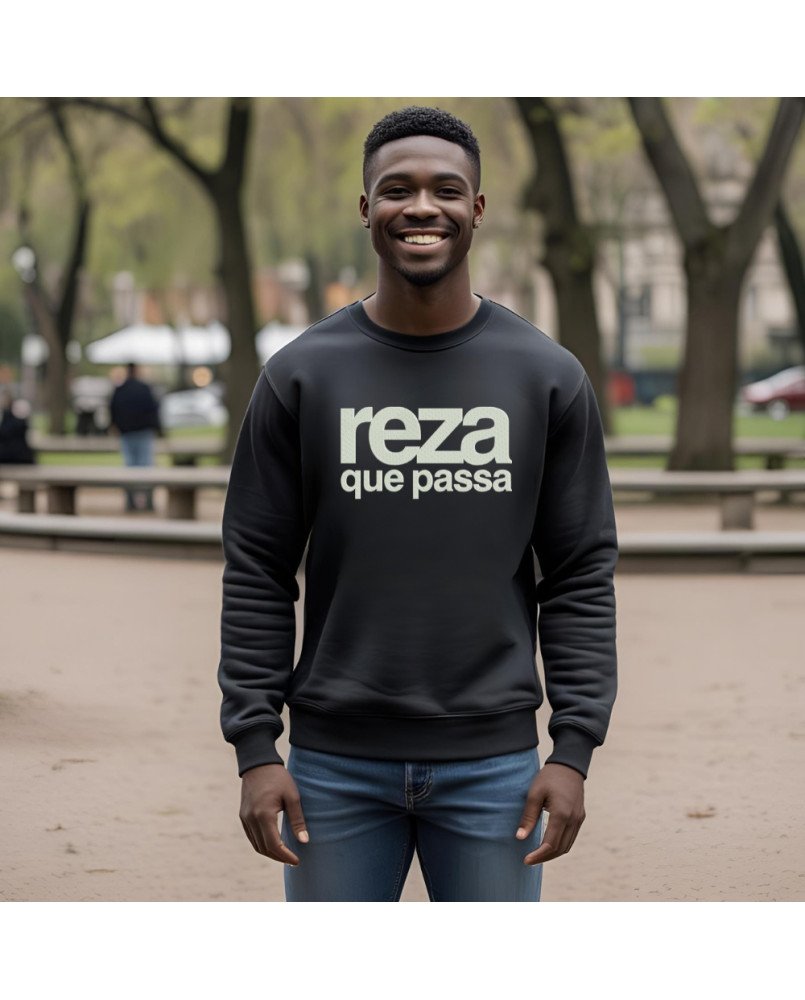 Moletom Casaco Bordado Moda Cristã Católica Reza que Passa Moletom Casaco Bordado Moda Cristã Católica Reza que Passa