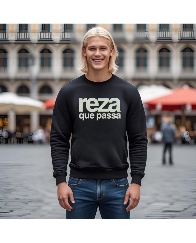 Moletom Casaco Bordado Moda Cristã Católica Reza que Passa Moletom Casaco Bordado Moda Cristã Católica Reza que Passa