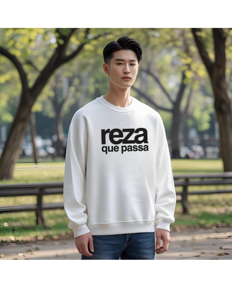 Moletom Casaco Bordado Moda Cristã Católica Reza que Passa Moletom Casaco Bordado Moda Cristã Católica Reza que Passa