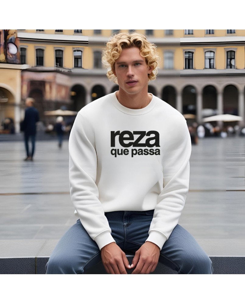 Moletom Casaco Bordado Moda Cristã Católica Reza que Passa Moletom Casaco Bordado Moda Cristã Católica Reza que Passa