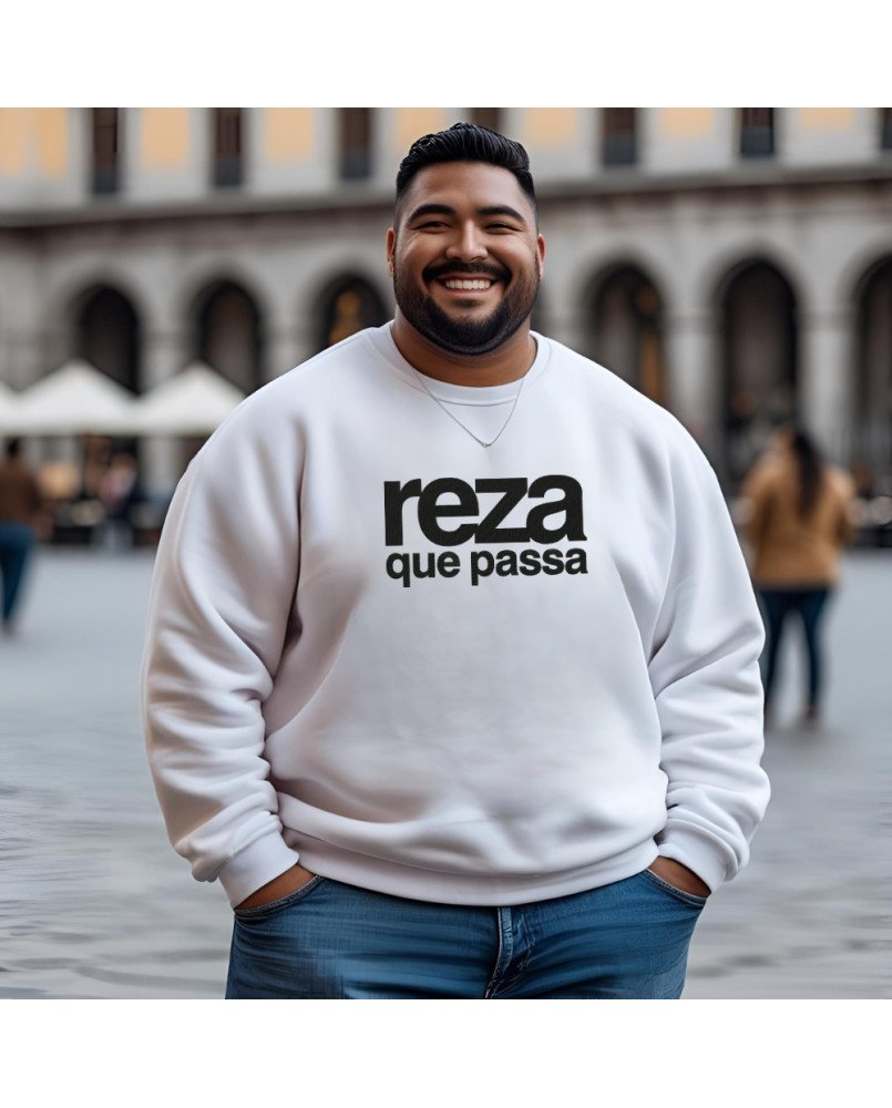 Moletom Casaco Bordado Moda Cristã Católica Reza que Passa Moletom Casaco Bordado Moda Cristã Católica Reza que Passa
