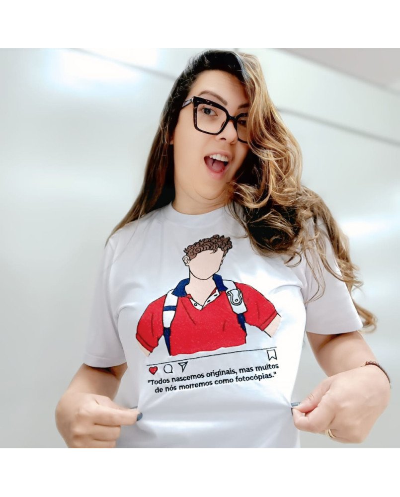 Camisa Bordada Santo Carlos Acutis Moda Fé Católica Cristã Camisa Bordada Santo Carlos Acutis Moda Fé Católica Cristã