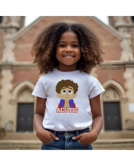 Camisa Infantil Moda Cristã Kids Bordada Santo Carlo Acutis