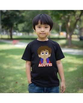 Camisa Bordada Infantil Moda Fé Católica Santo Carlo Acutis