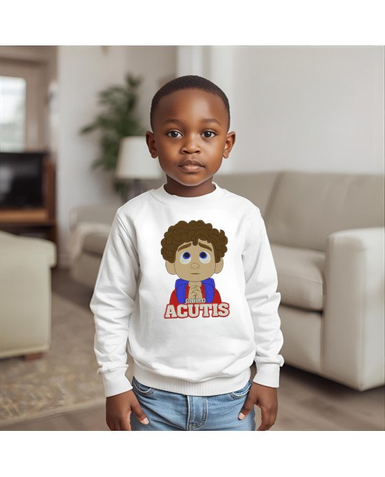 Moletom Bordado Infantil Moda Fé Católica Santo Carlo Acutis