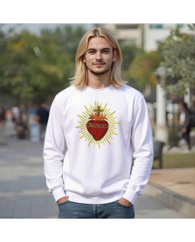 Moletom Bordado Moda Fé Católica Sagrado Coração de Jesus
