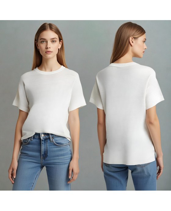 Camisa Feminina Lisa Branca Personalizada com Bordado Exclusivo