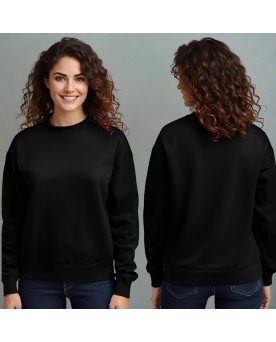 Moletom Feminino Liso Preto Personalizado com Bordado Exclusivo