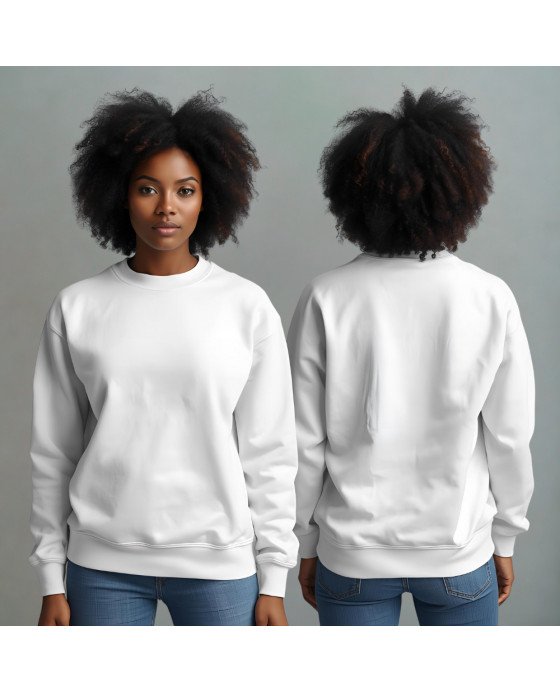 Moletom Feminino Liso Branco Personalizado com Bordado Exclusivo