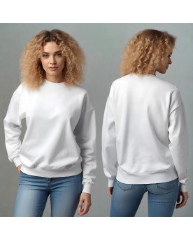 Moletom Feminino Liso Branco Personalizado com Bordado Exclusivo