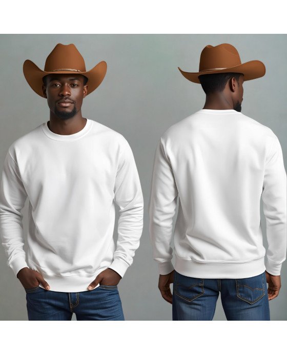 Moletom Masculino Liso Branco Personalizado com Bordado Exclusivo