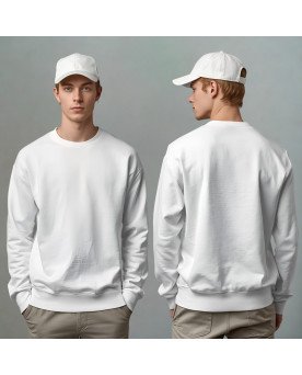 Moletom Masculino Liso Branco Personalizado com Bordado Exclusivo