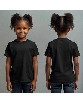 Camisa Infantil Feminina Lisa Preta Personalizada com Bordado Exclusivo