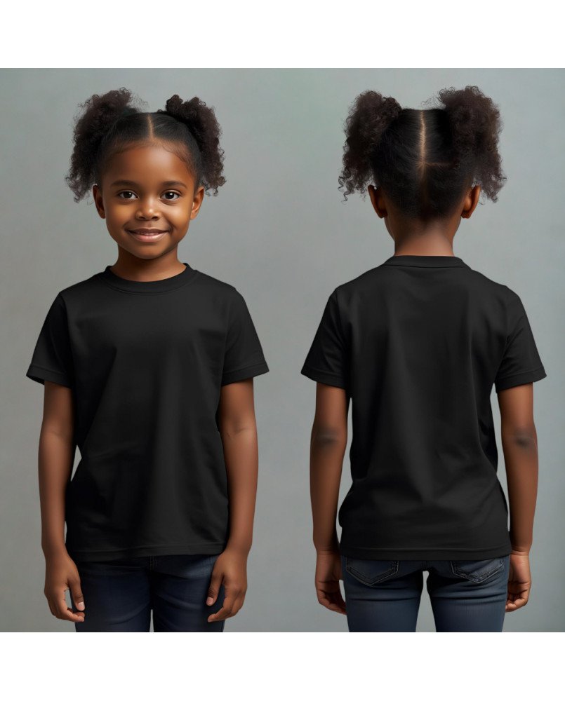 Camisa Infantil Feminina Lisa Preta Personalizada com Bordado Exclusivo Camisa Infantil Feminina Lisa Preta Personalizada com Bordado Exclusivo