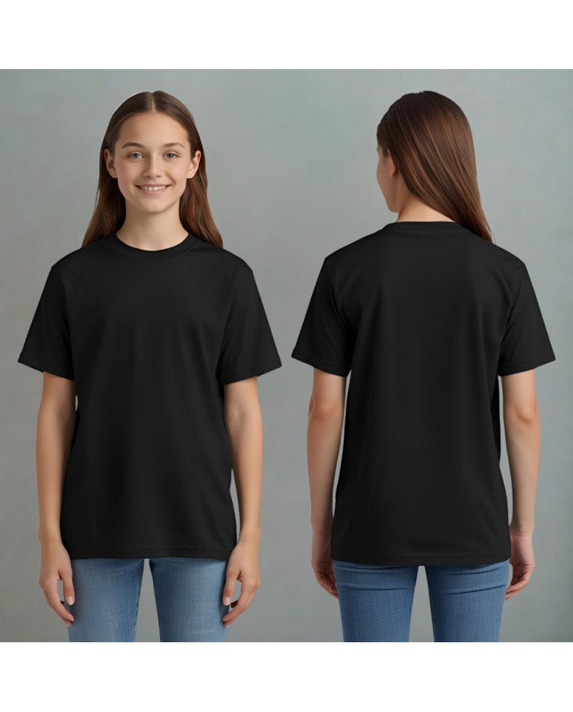 Camisa Infantil Feminina Lisa Preta Personalizada com Bordado Exclusivo Camisa Infantil Feminina Lisa Preta Personalizada com Bordado Exclusivo