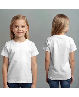 Camisa Infantil Feminina Lisa Branca Personalizada com Bordado Exclusivo