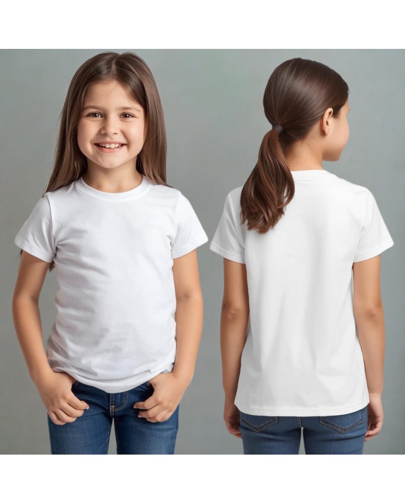 Camisa Infantil Feminina Lisa Branca Personalizada com Bordado Exclusivo Camisa Infantil Feminina Lisa Branca Personalizada com Bordado Exclusivo