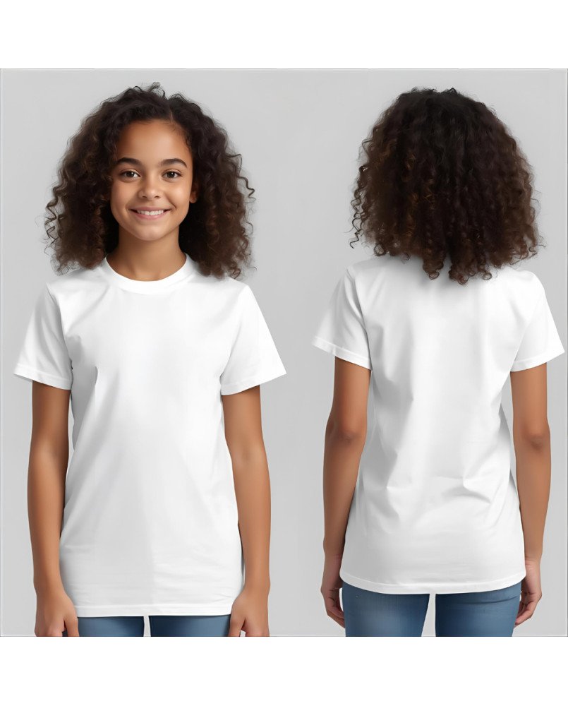 Camisa Infantil Feminina Lisa Branca Personalizada com Bordado Exclusivo Camisa Infantil Feminina Lisa Branca Personalizada com Bordado Exclusivo
