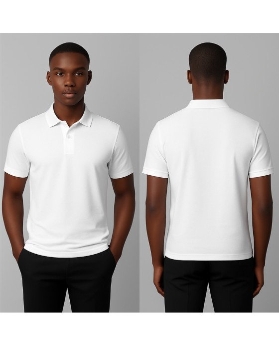 Camisa Polo Masculina Branca Personalizada com Bordado Exclusivo