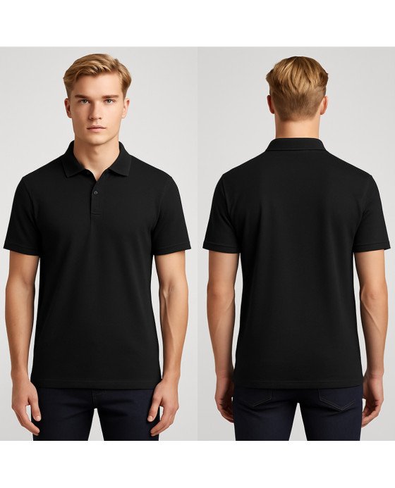 Camisa Polo Masculina Preta Personalizada com Bordado Exclusivo