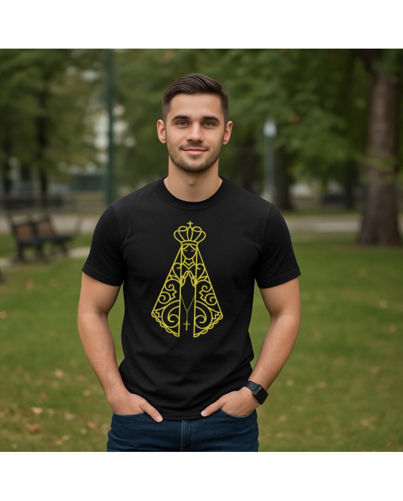 Camisa Masculina Bordada Moda Cristã Nossa Senhora Aparecida Camisa Masculina Bordada Moda Cristã Nossa Senhora Aparecida