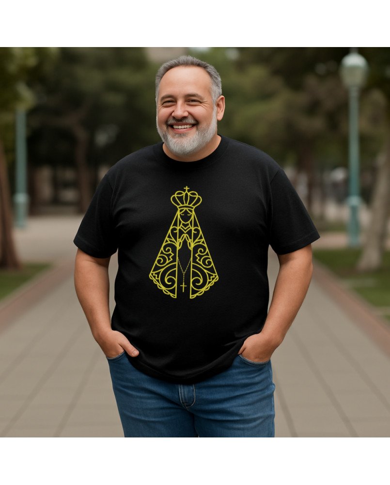 Camisa Masculina Bordada Moda Cristã Nossa Senhora Aparecida Camisa Masculina Bordada Moda Cristã Nossa Senhora Aparecida