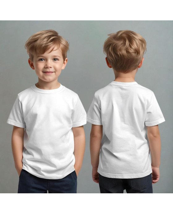 Camisa Lisa Branca Infantil Menino Personalizada com Bordado Exclusivo