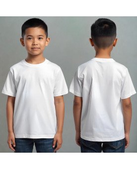 Camisa Lisa Branca Infantil Menino Personalizada com Bordado Exclusivo