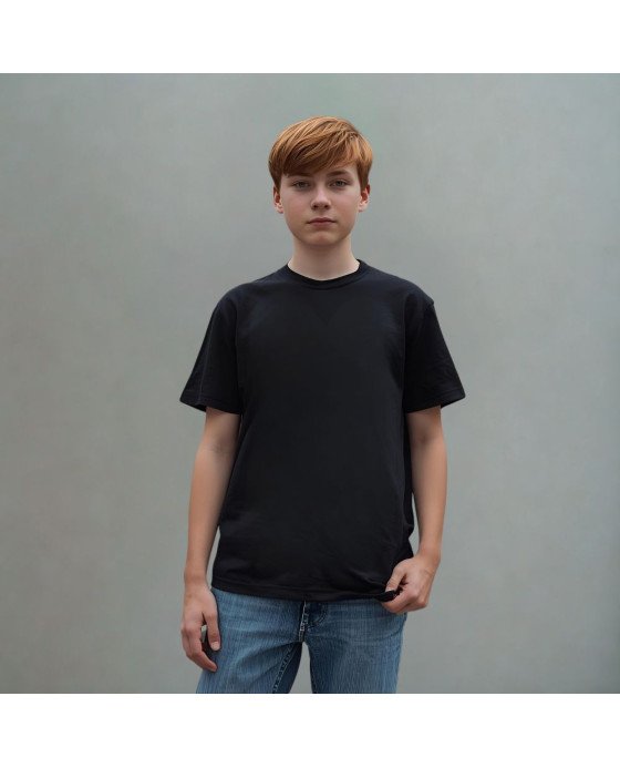 Camisa Lisa Preta Infantil Menino Personalizada com Bordado Exclusivo