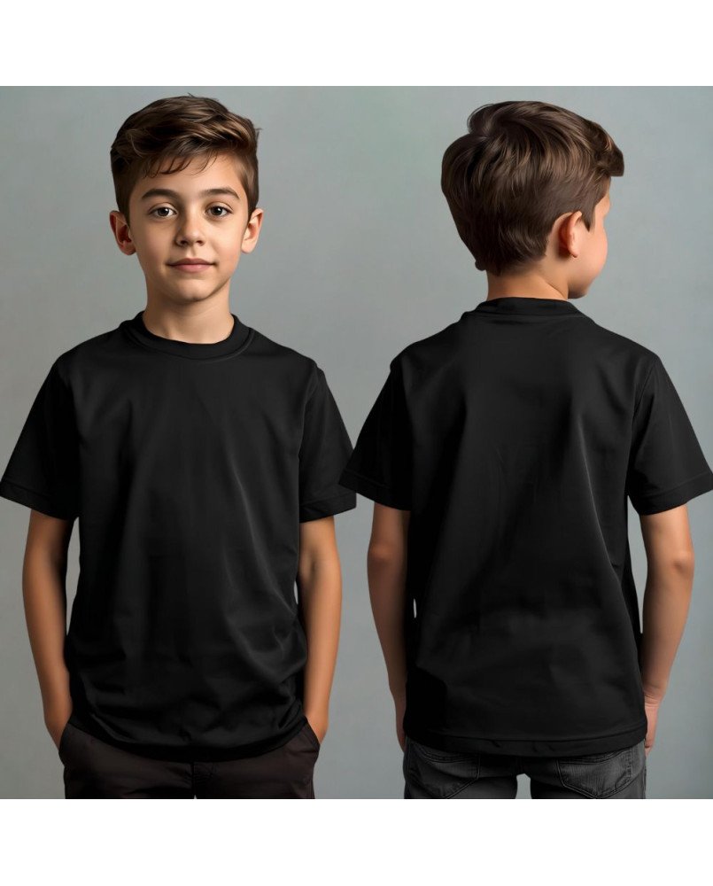 Camisa Lisa Preta Infantil Menino Personalizada com Bordado Exclusivo Camisa Lisa Preta Infantil Menino Personalizada com Bordado Exclusivo
