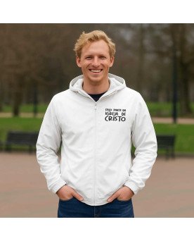 Casaco Masculino de Frio Corta Vento Cristão Católico Bordado