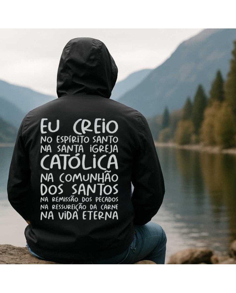 Casaco Masculino de Frio Corta Vento Cristão Católico Bordado Casaco Masculino de Frio Corta Vento Cristão Católico Bordado