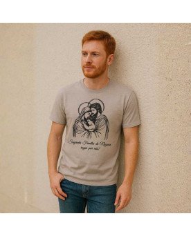 Camisa Masculina Cristã Bordada Família Nazaré Rogai Por Nós