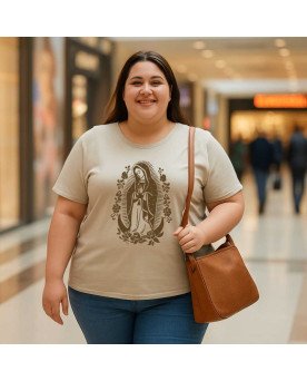 Camisa Feminina Moda Católica Nossa Senhora de Guadalupe