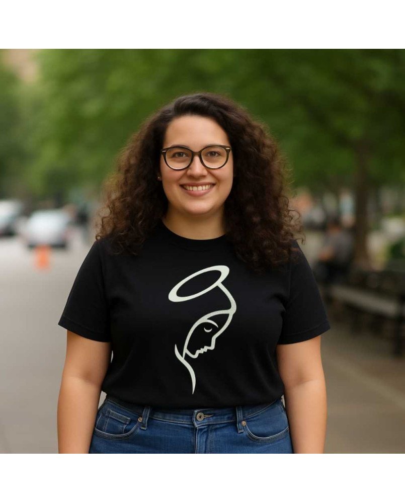 Camisa Feminina Bordada Cristã Nossa Senhora Do Silêncio Camisa Feminina Bordada Cristã Nossa Senhora Do Silêncio