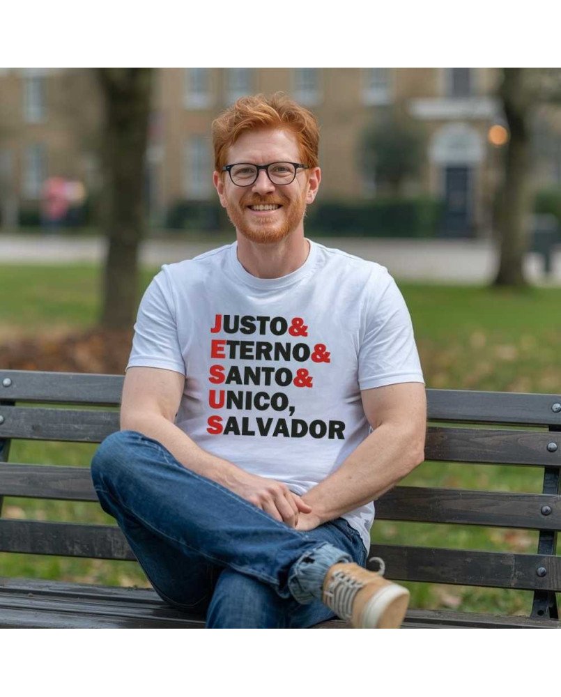 Camisa Malha Bordada Jesus Justo Eterno Santo Único Salvador Camisa Malha Bordada Jesus Justo Eterno Santo Único Salvador
