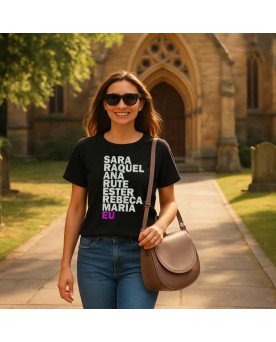 Camisa Feminina Moda Cristã Católica Bordada Mulheres Sábias